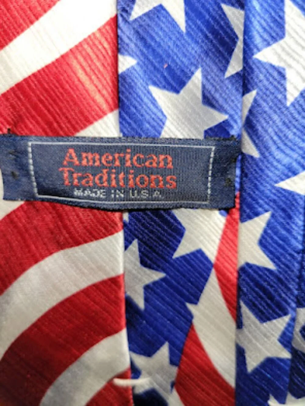 Men’s American Flag Patriotic Necktie Red White Blue Stars & Stripes